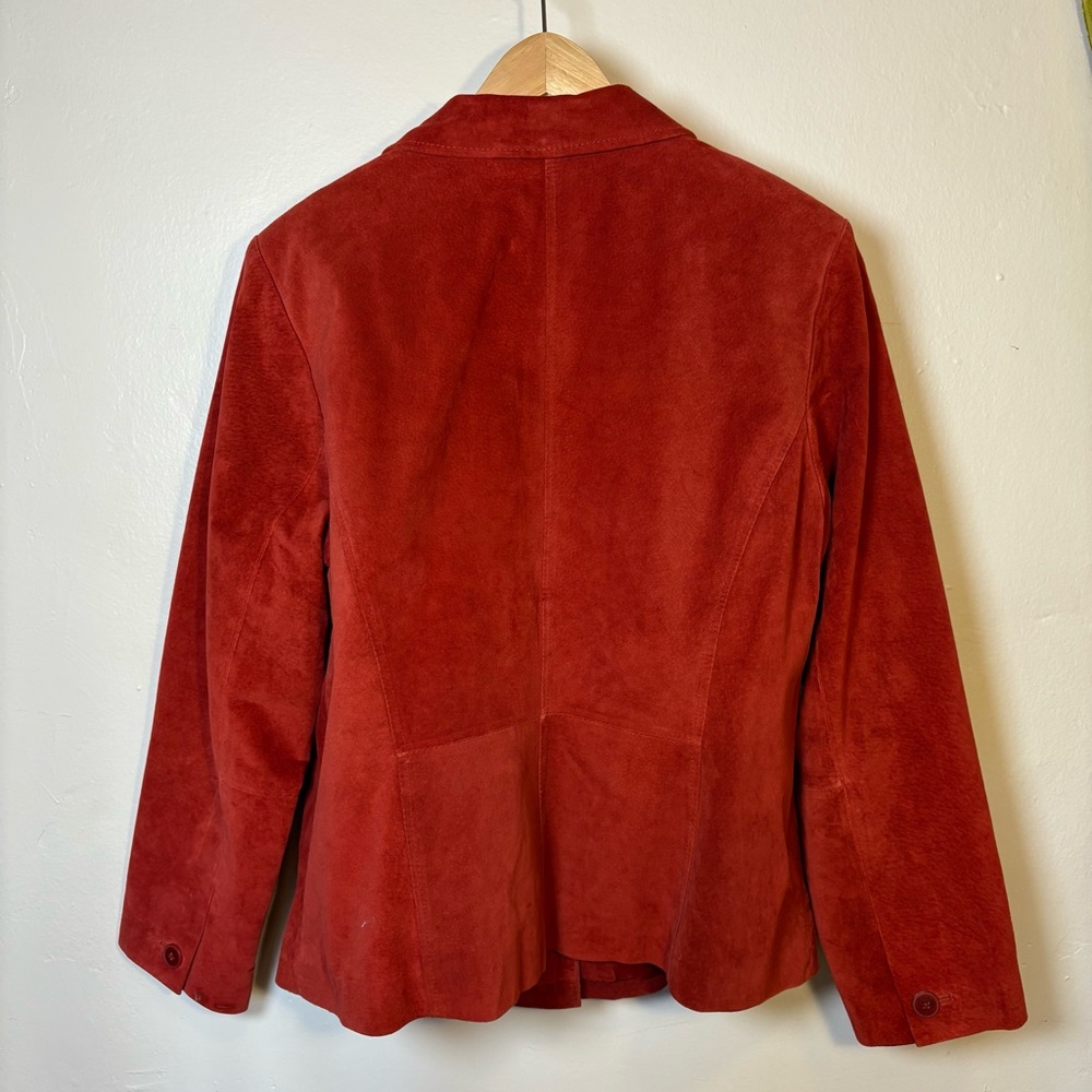 Red Suede Blazer Jacket Size 1X - Picture 3 of 3